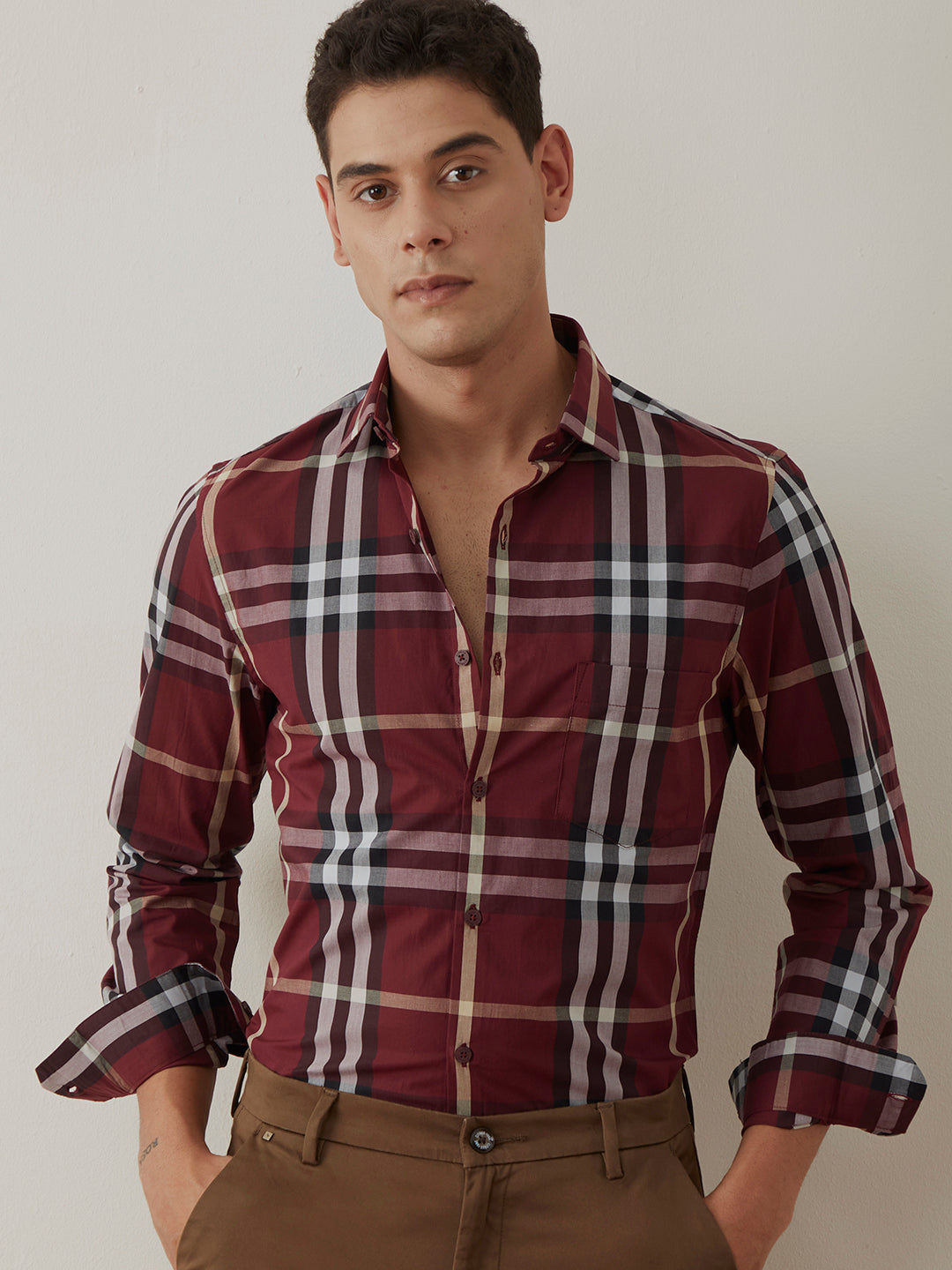 Maroon Checks Resort Shirt