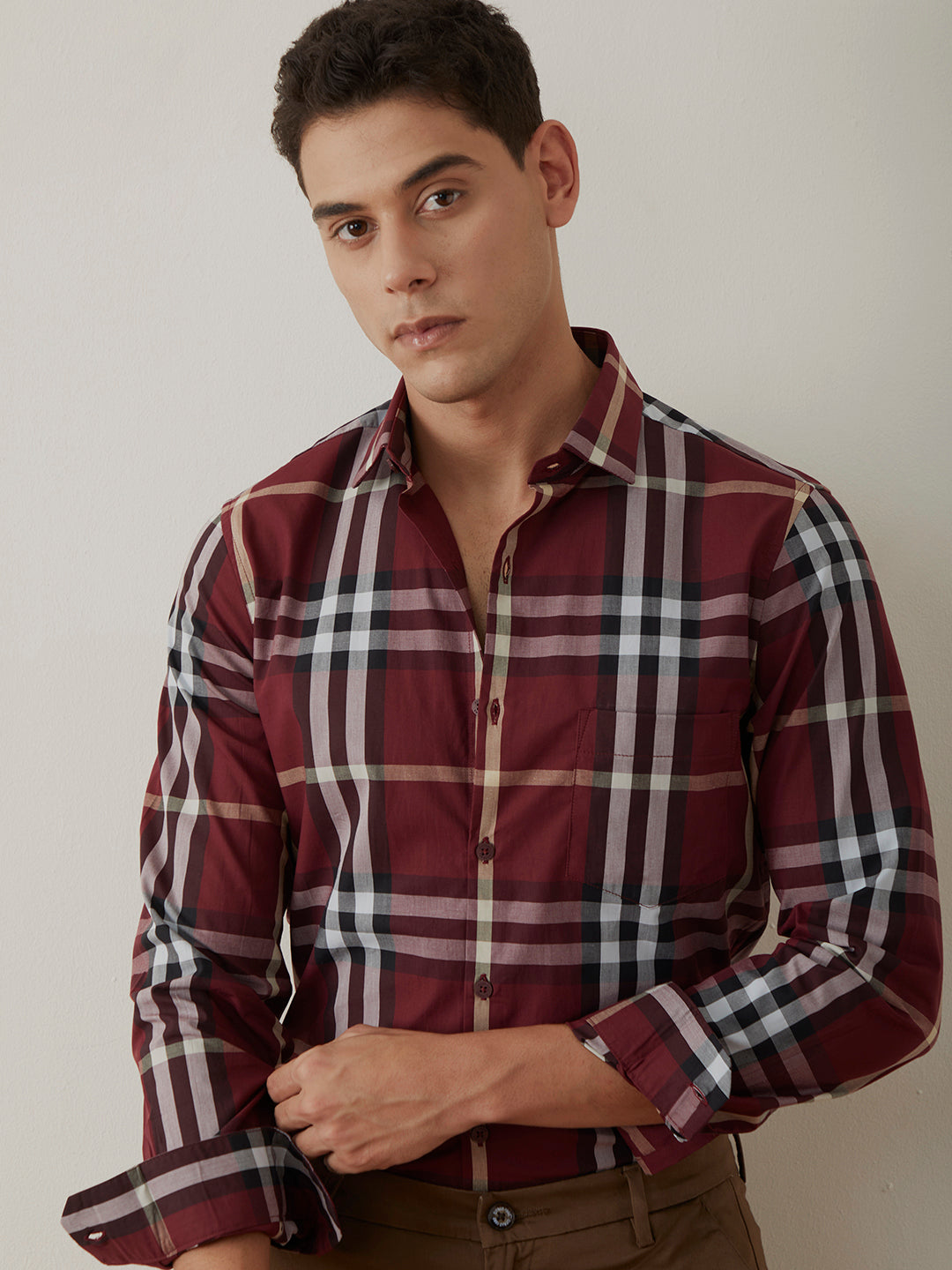 Maroon Checks Resort Shirt