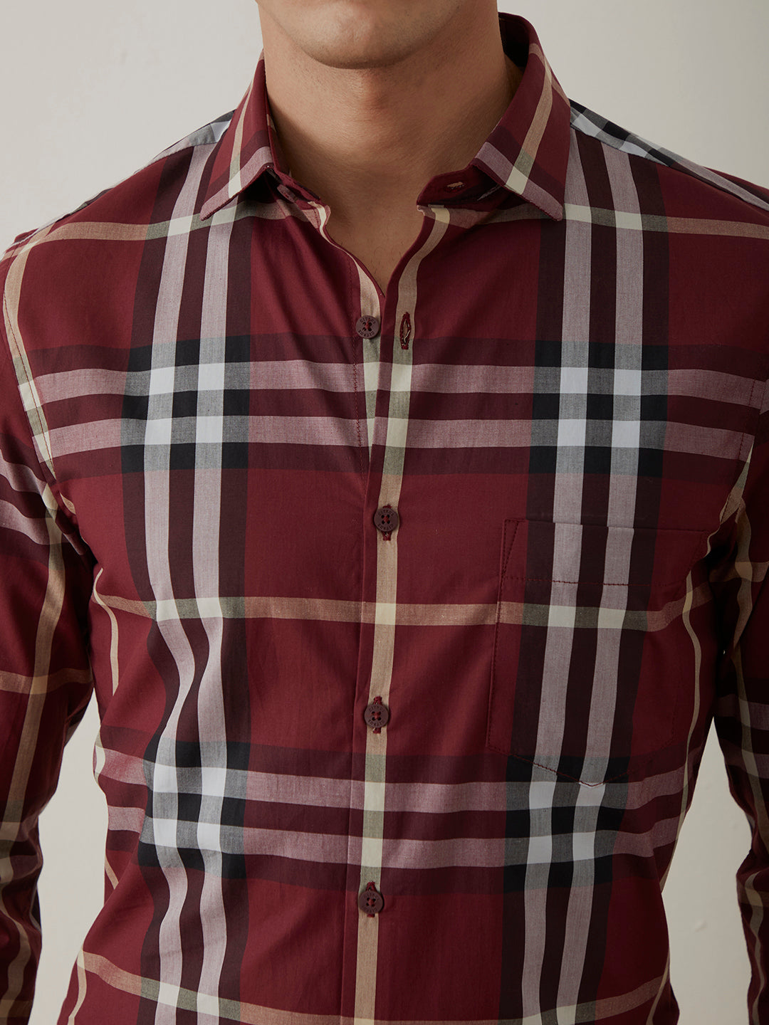 Maroon Checks Resort Shirt