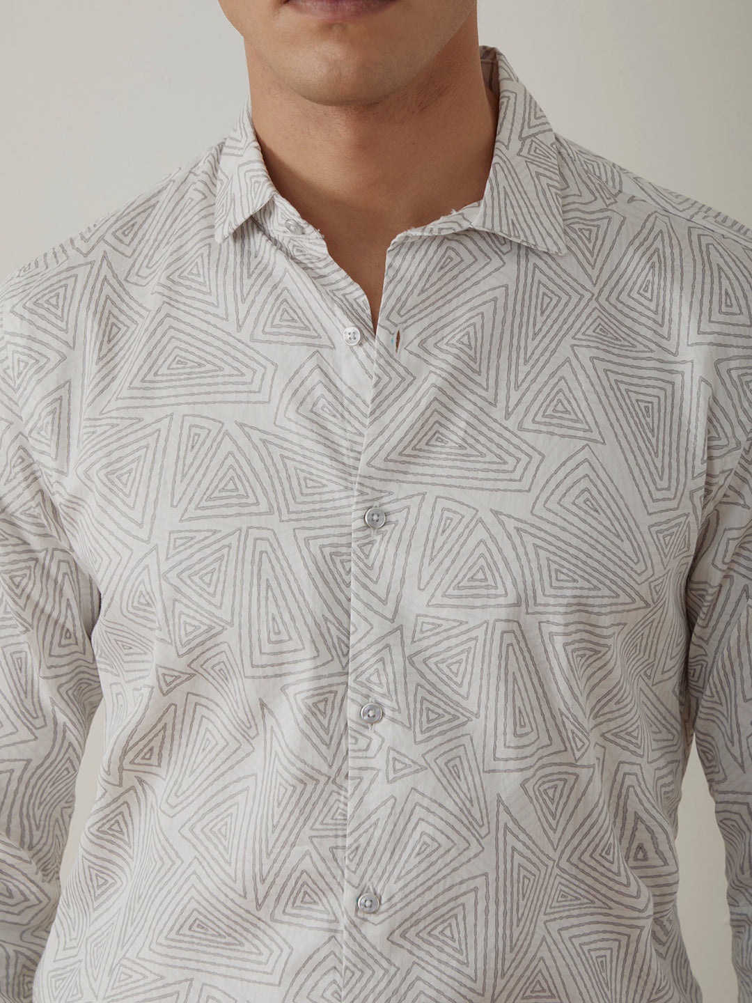 White Printed Resort Shirt