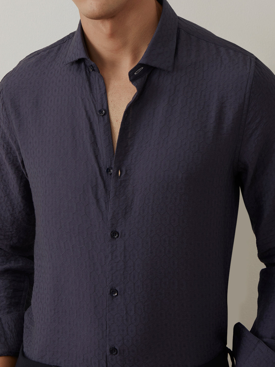 Dark Grey Plain Resort Shirt