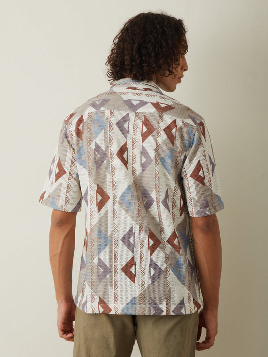 Brown Printed Resort Shirt 