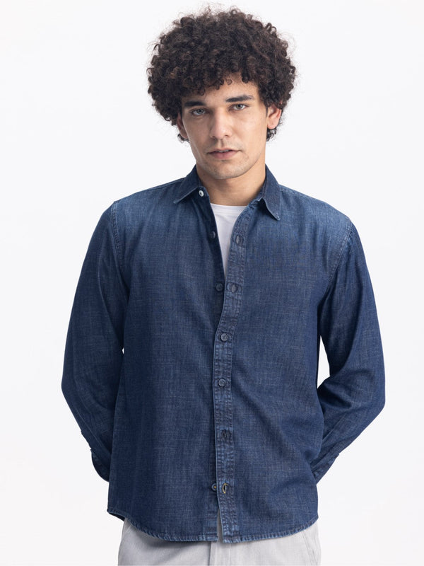 Dark Navy Plain Overshirt