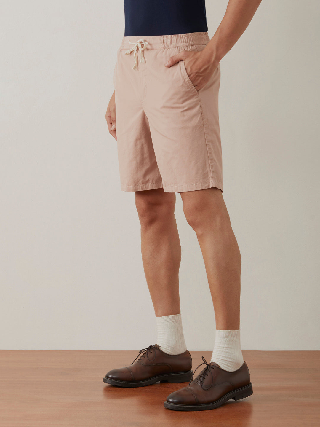 Dusty Pink Plain Cotton Shorts