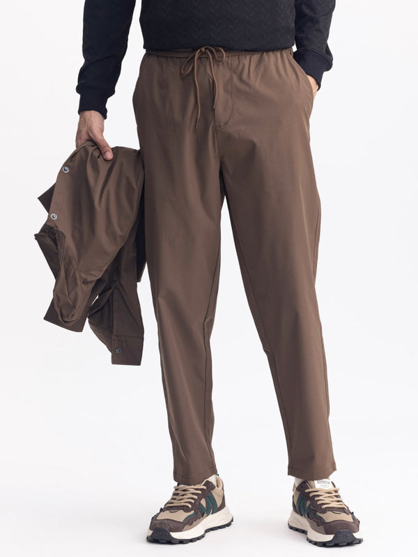 Brown Loose Crop Jogger Pant