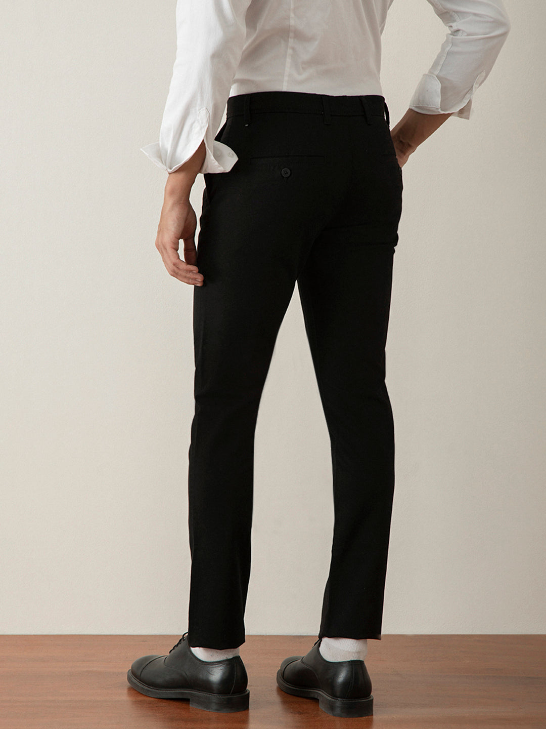 Black Plain Cotton Trouser