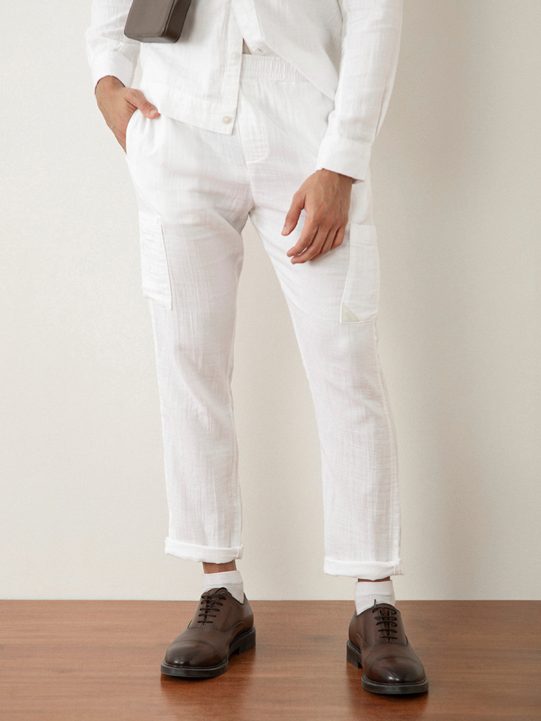 White Cotton Loose Pant