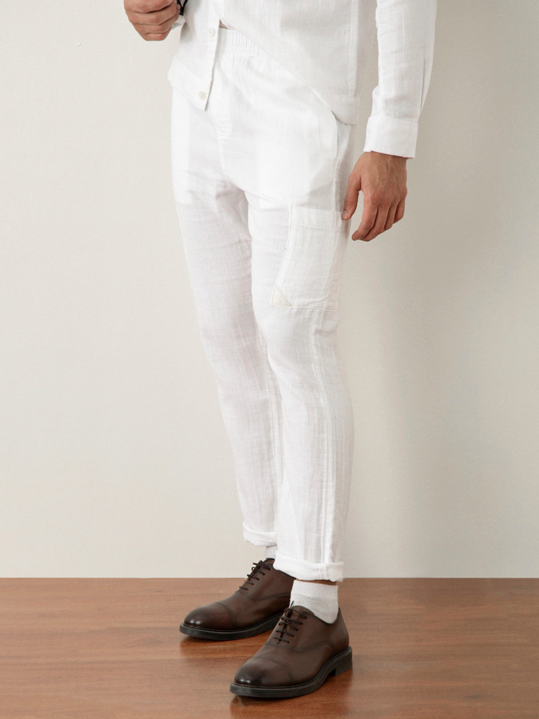 White Cotton Loose Pant