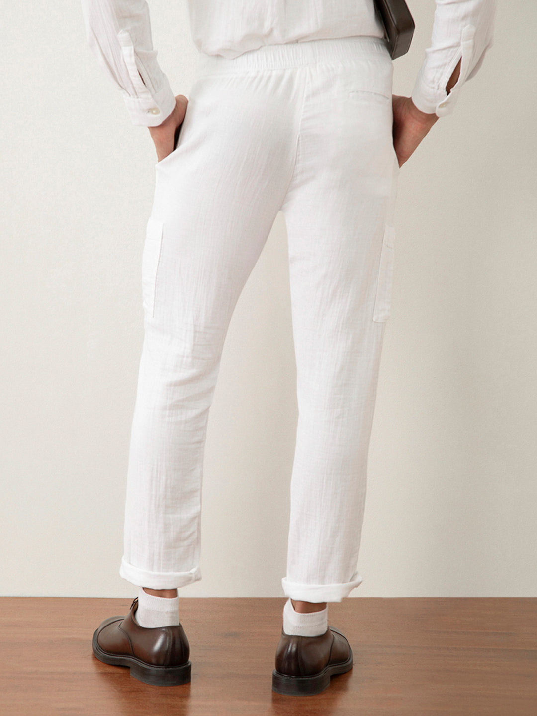 White Cotton Loose Pant