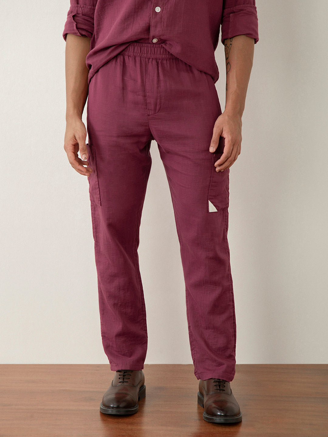 Rust Cotton Loose Pant