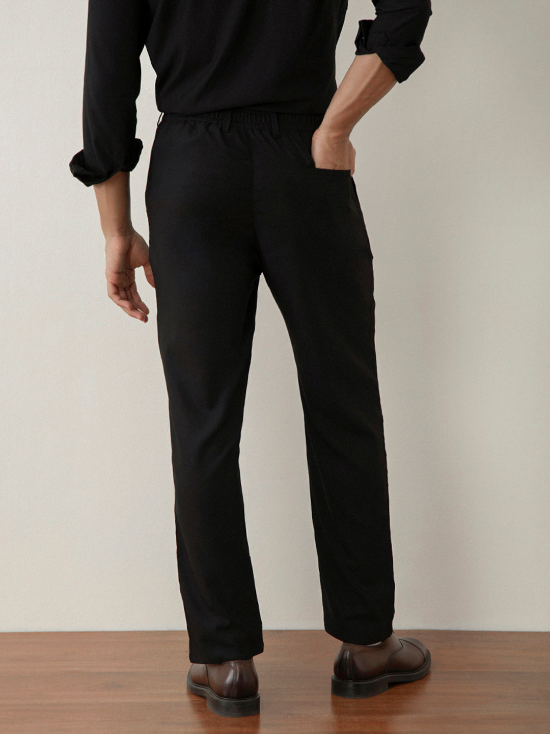 Black Cotton Travel Pant