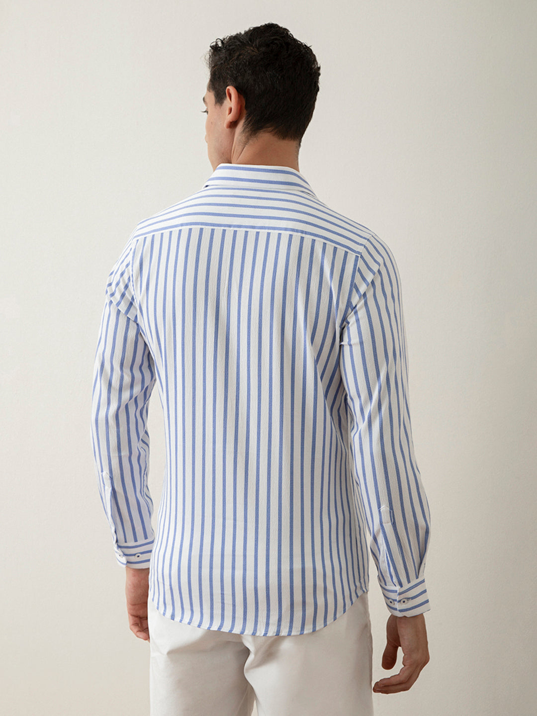 Blue Vertical Stripes Shirt