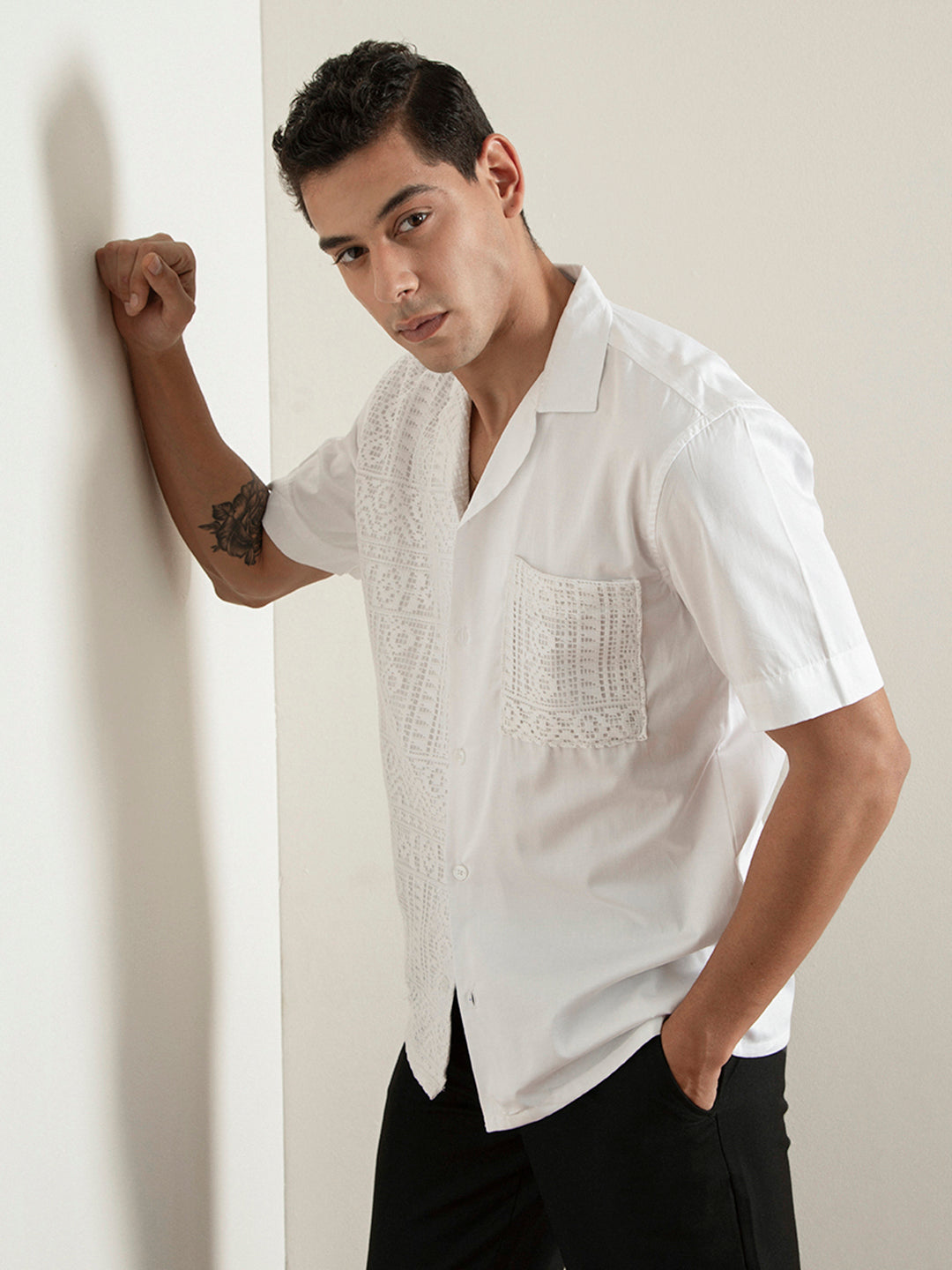 White Half Sleeve Resort Shirt