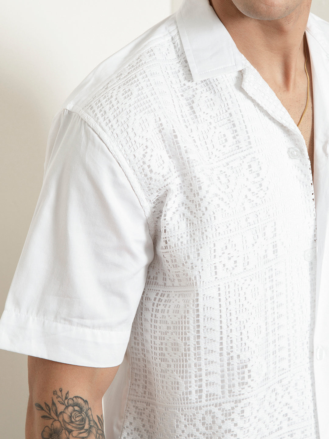 White Half Sleeve Resort Shirt