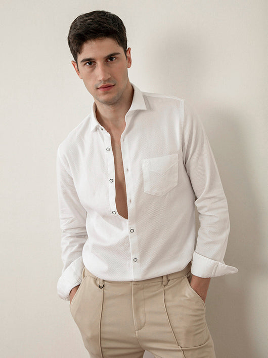 White Plain Cotton Shirt