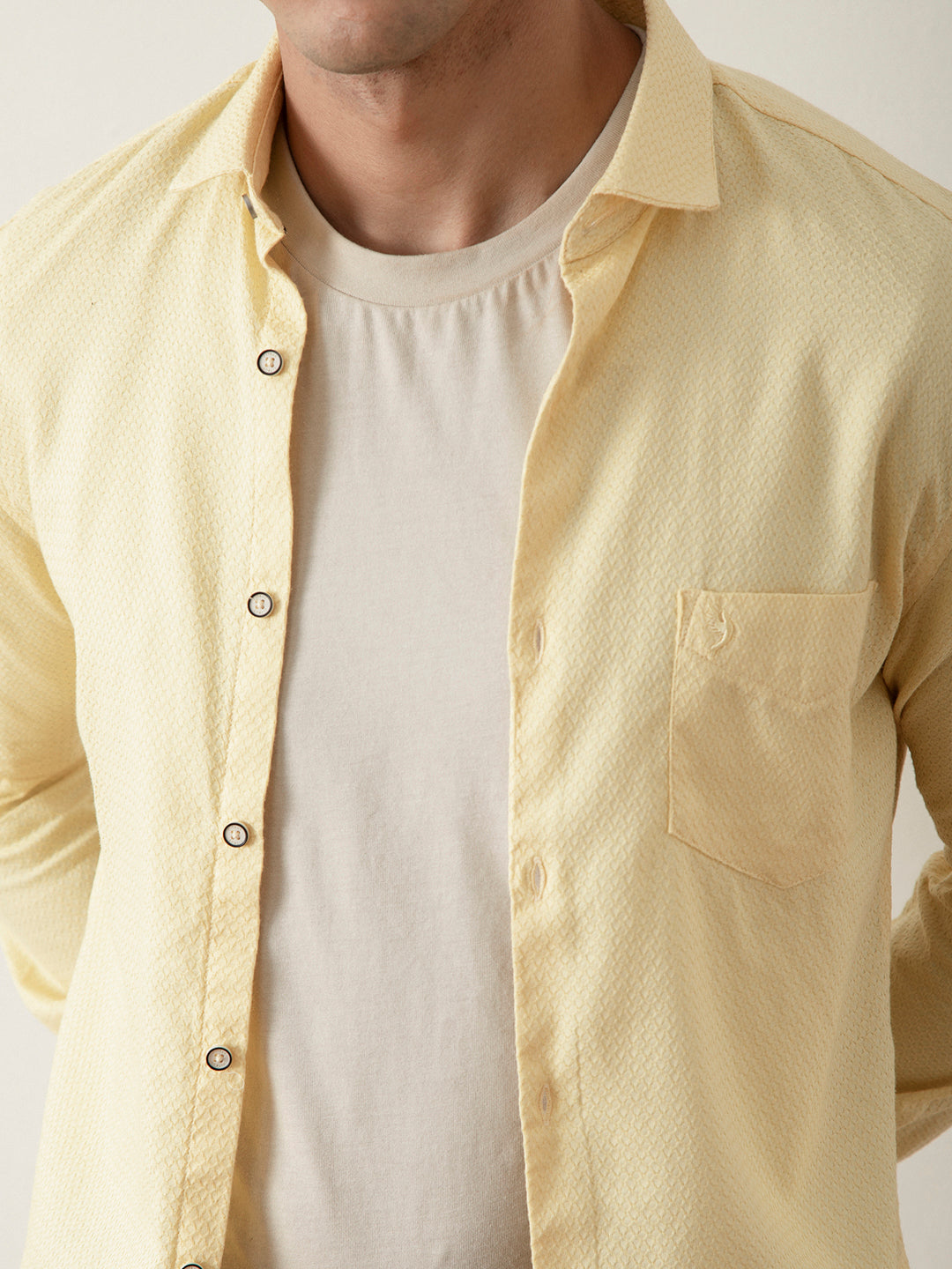 Yellow Plain Cotton Shirt