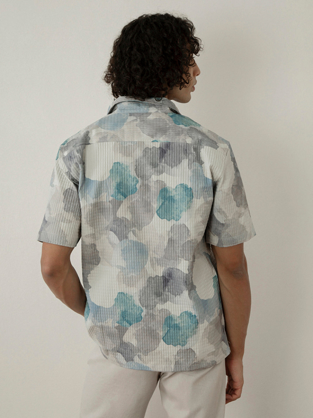 Cloud Print Half Sleeve Resort Shirt