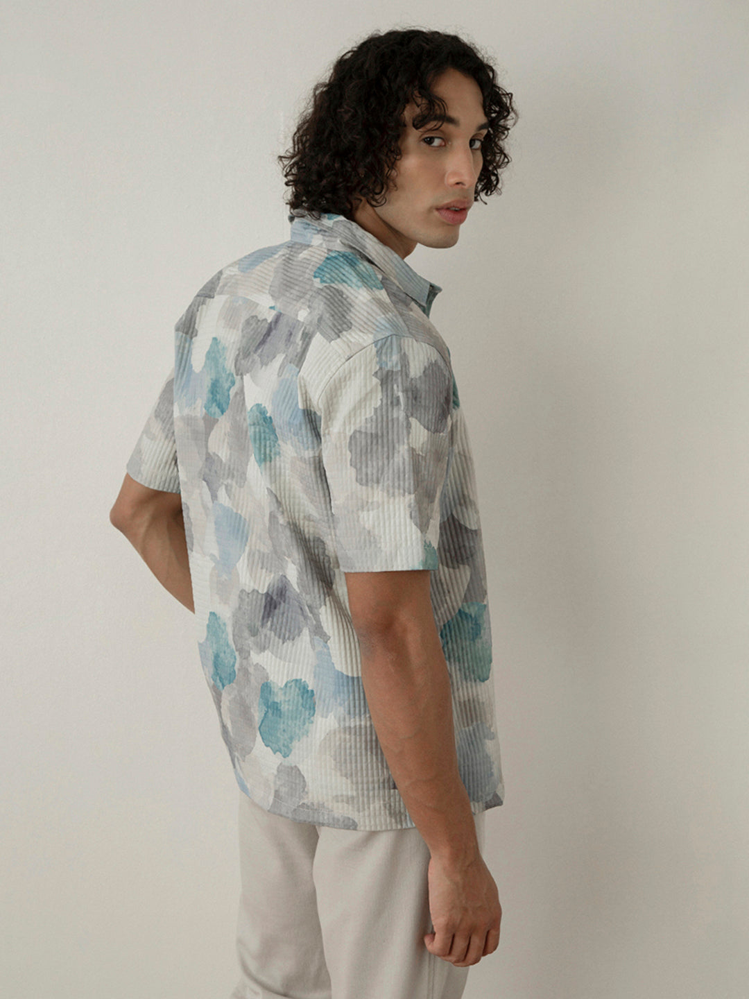 Cloud Print Half Sleeve Resort Shirt