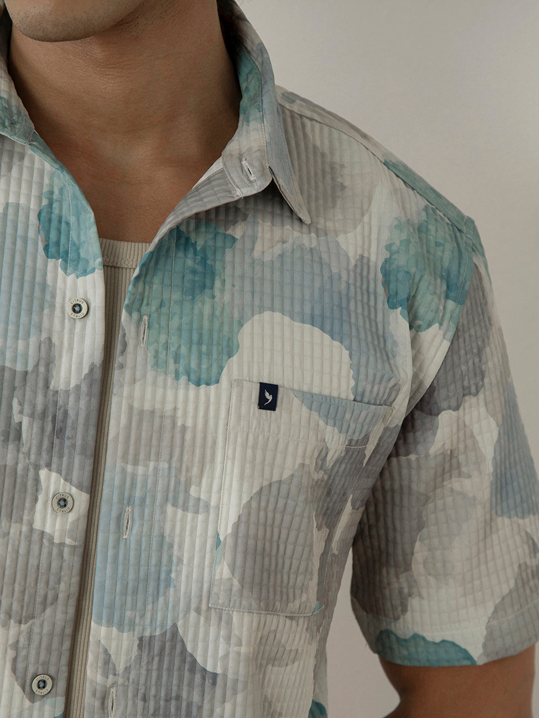 Cloud Print Half Sleeve Resort Shirt