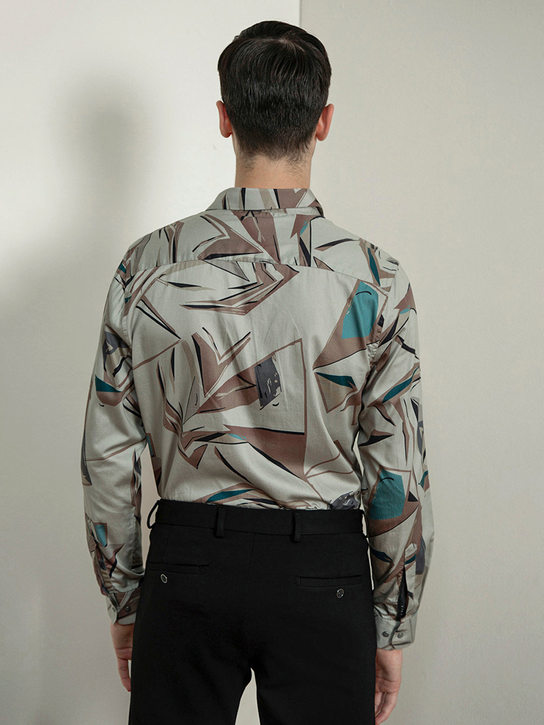 Khaki Digital Print Shirt