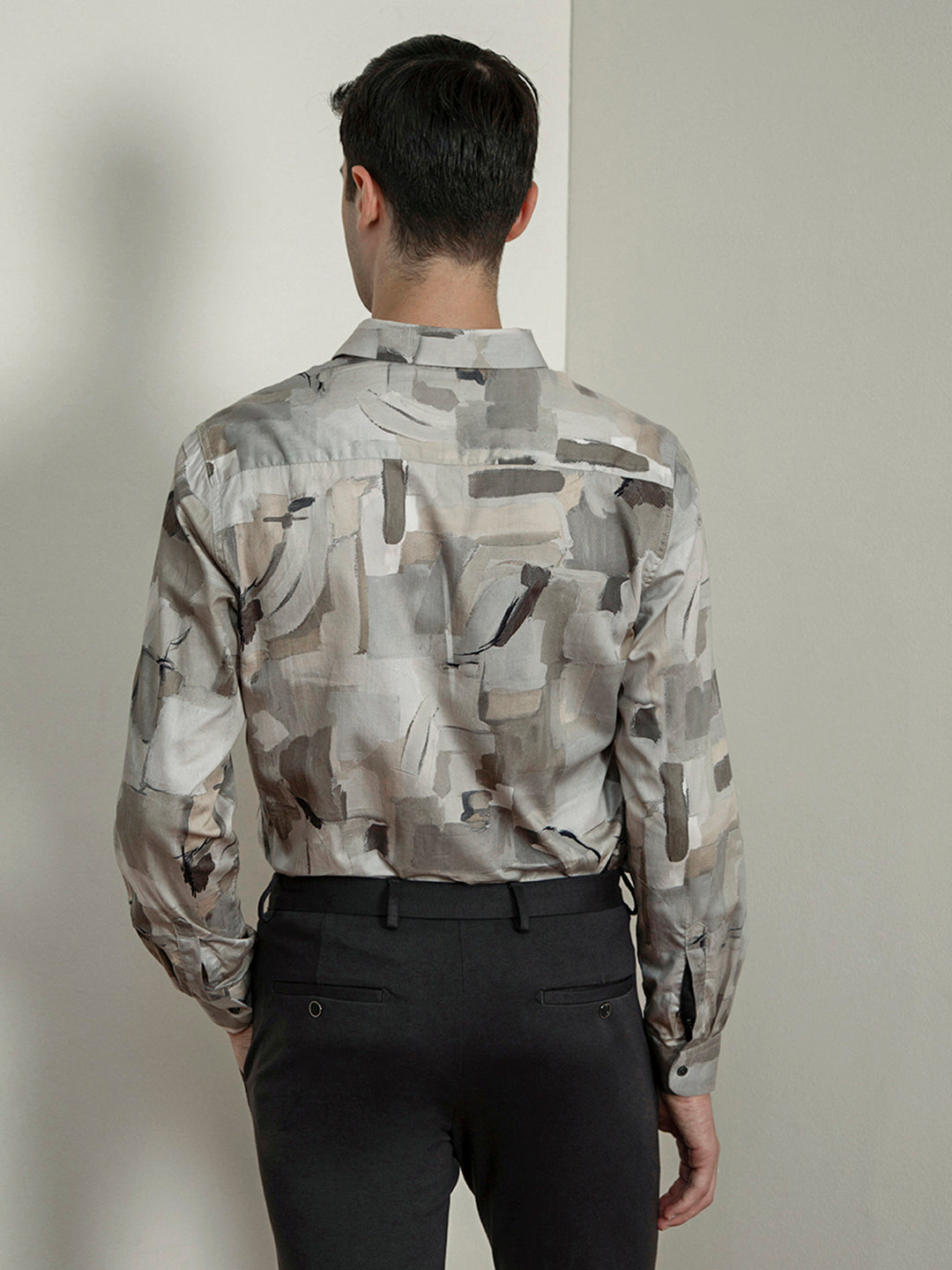 Beige Digital Print Shirt