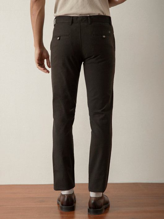 Olive Solid Slim Fit Trouser