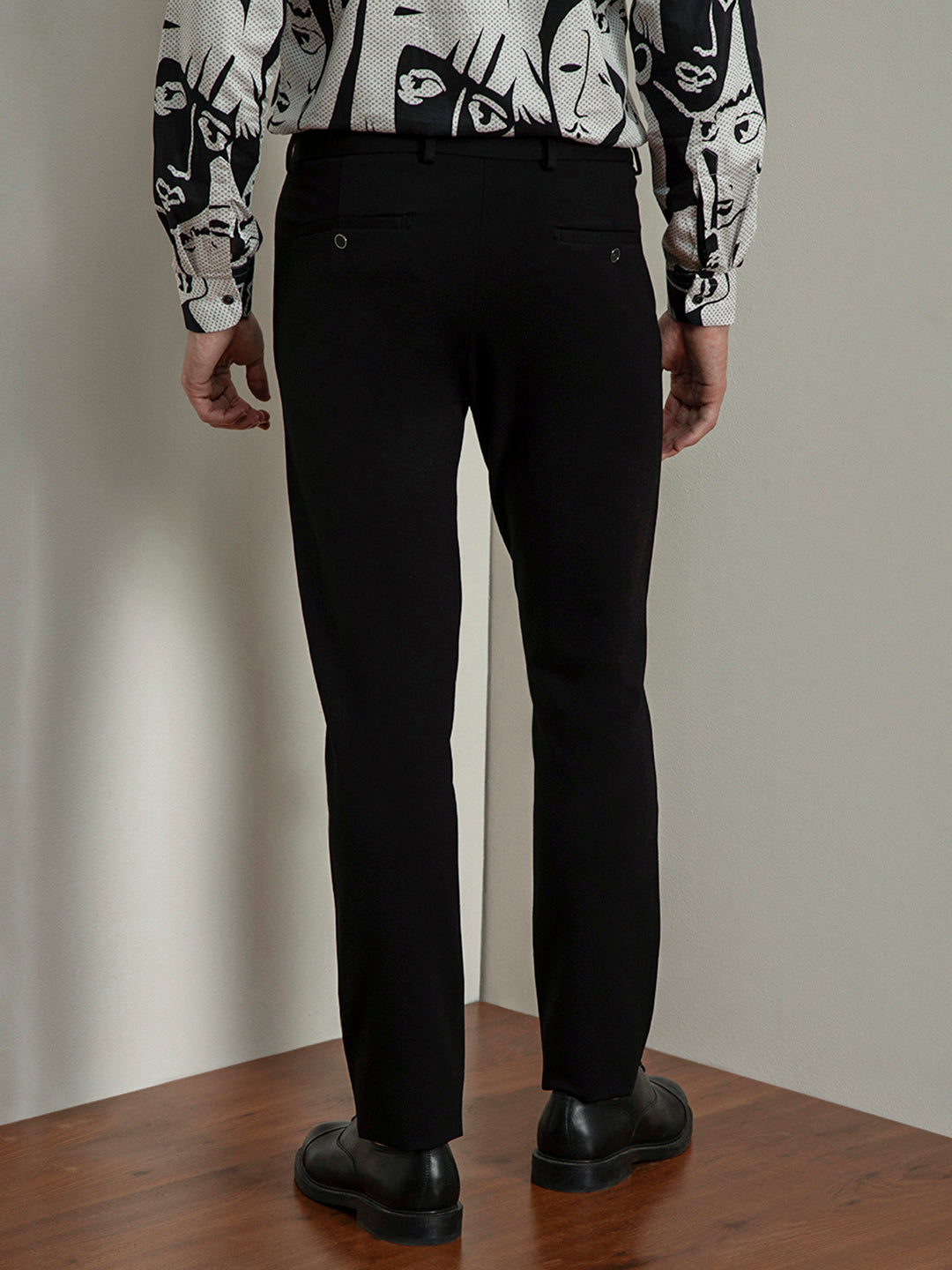 Black 4 Way Lycra Stretchable Trousers