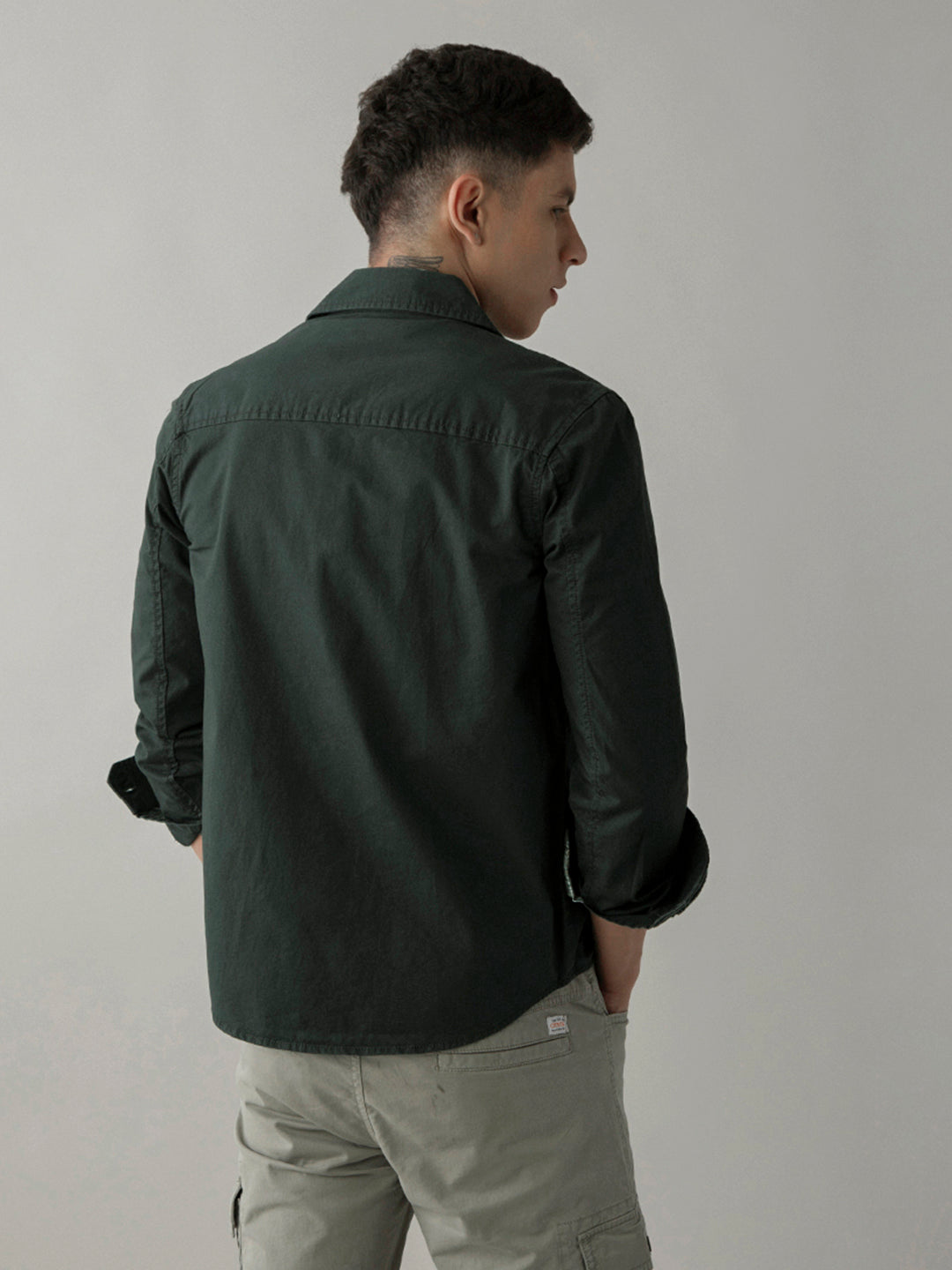 Rugged Green Cotton Shacket