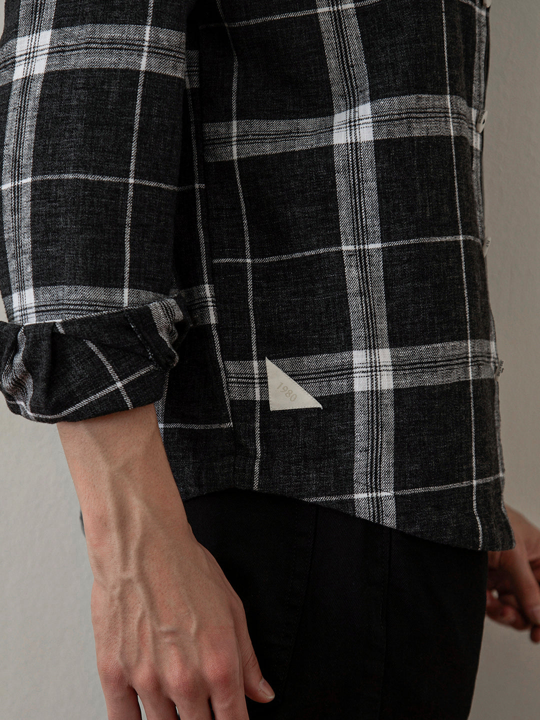 Black Checks Cotton Jacket