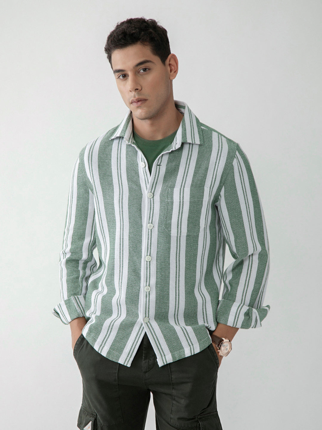 Green And White Stripes Jacket