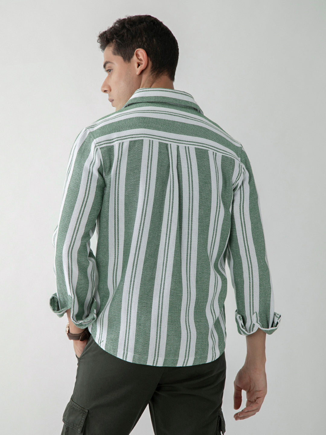 Green And White Stripes Jacket