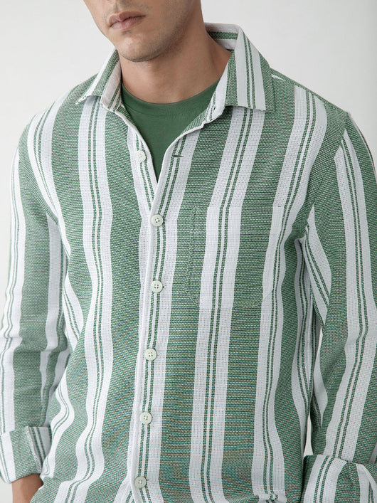 Green And White Stripes Jacket