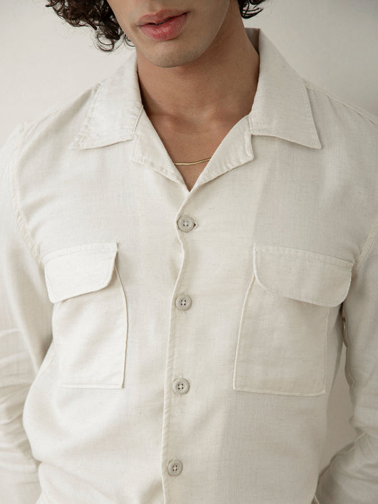 Beige Plain Summer Jacket