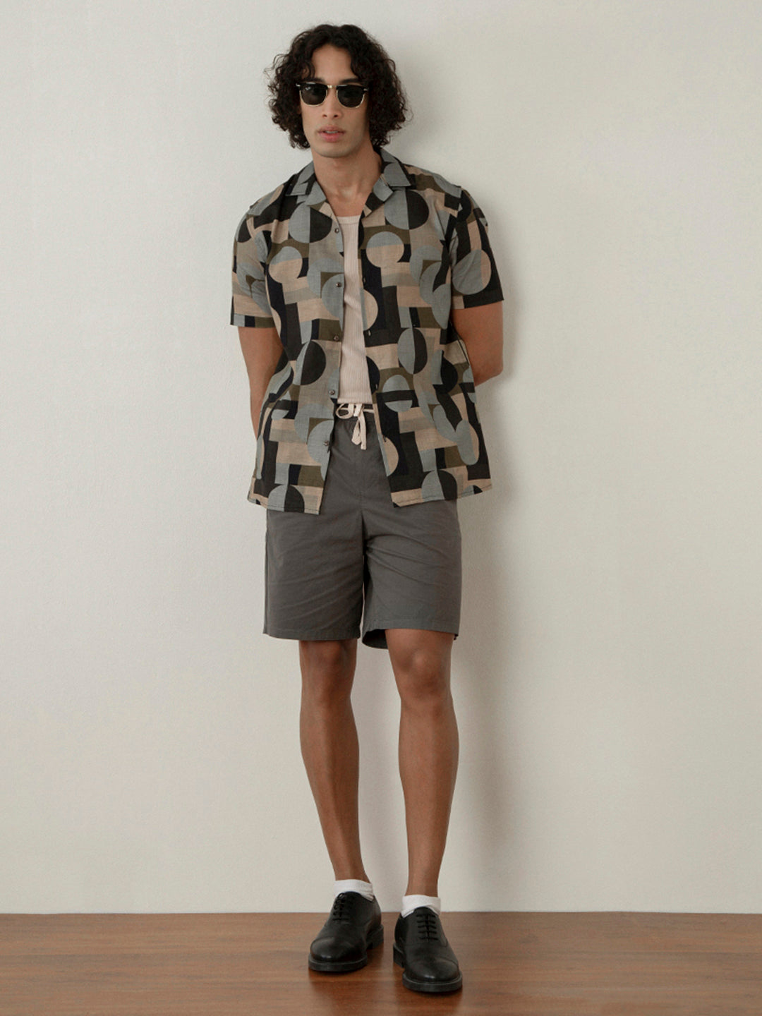 Olive Camp Collar Resort Shirt