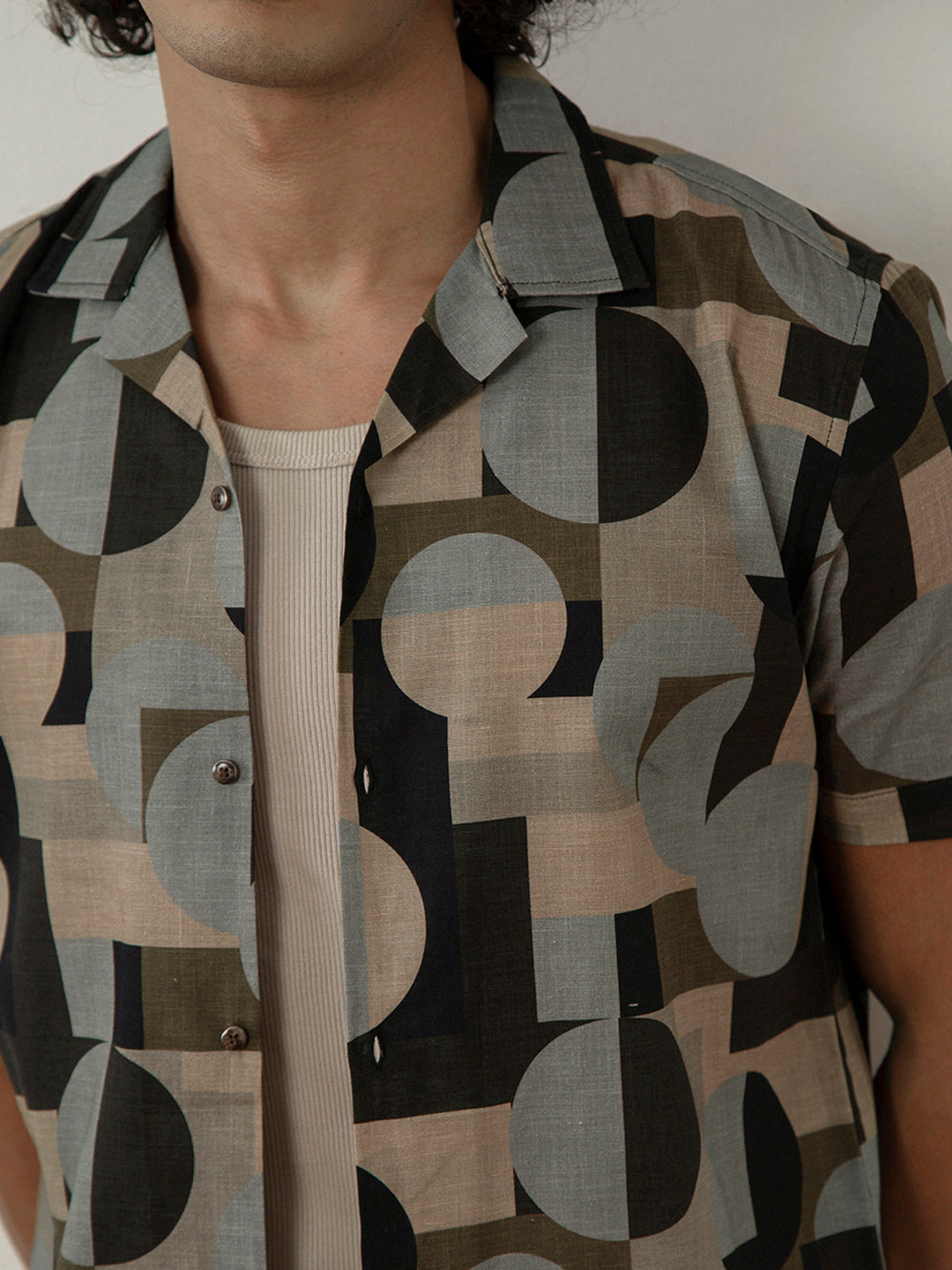 Olive Camp Collar Resort Shirt