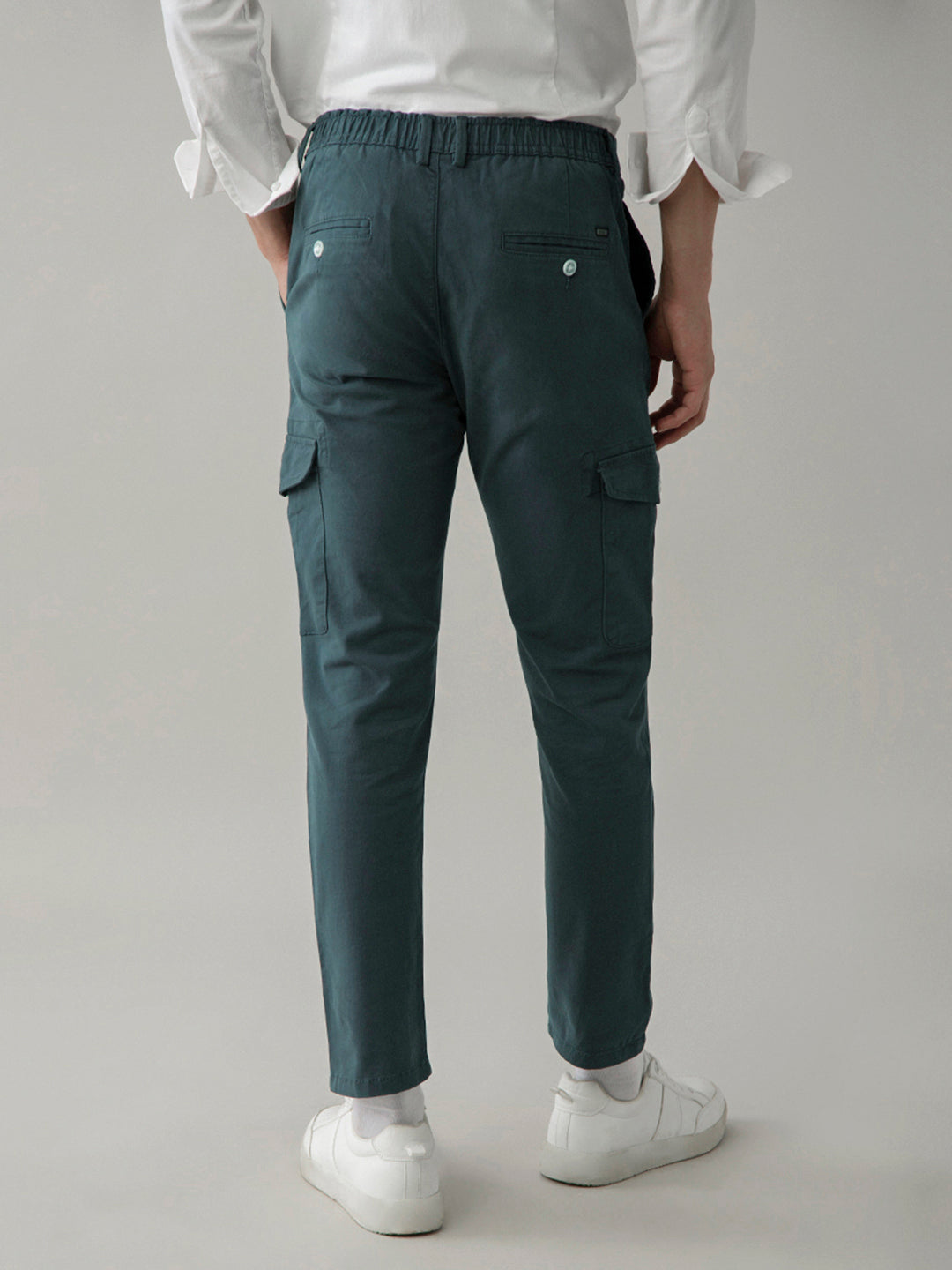 Navy Plain Cargo Pants