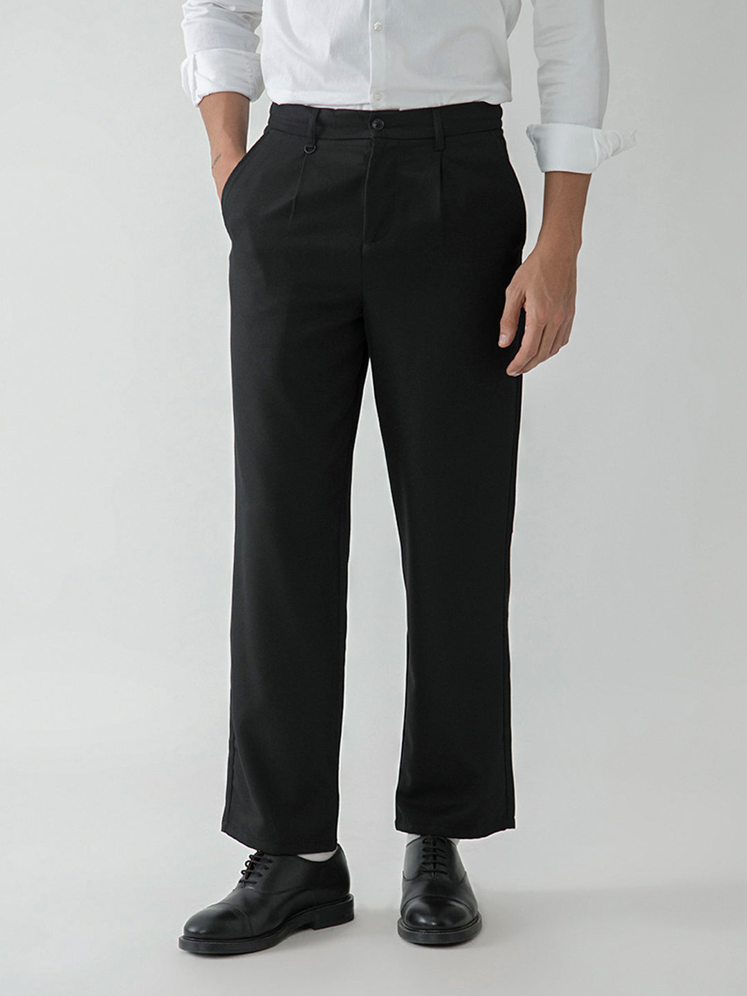 Black Plain Smart Trousers