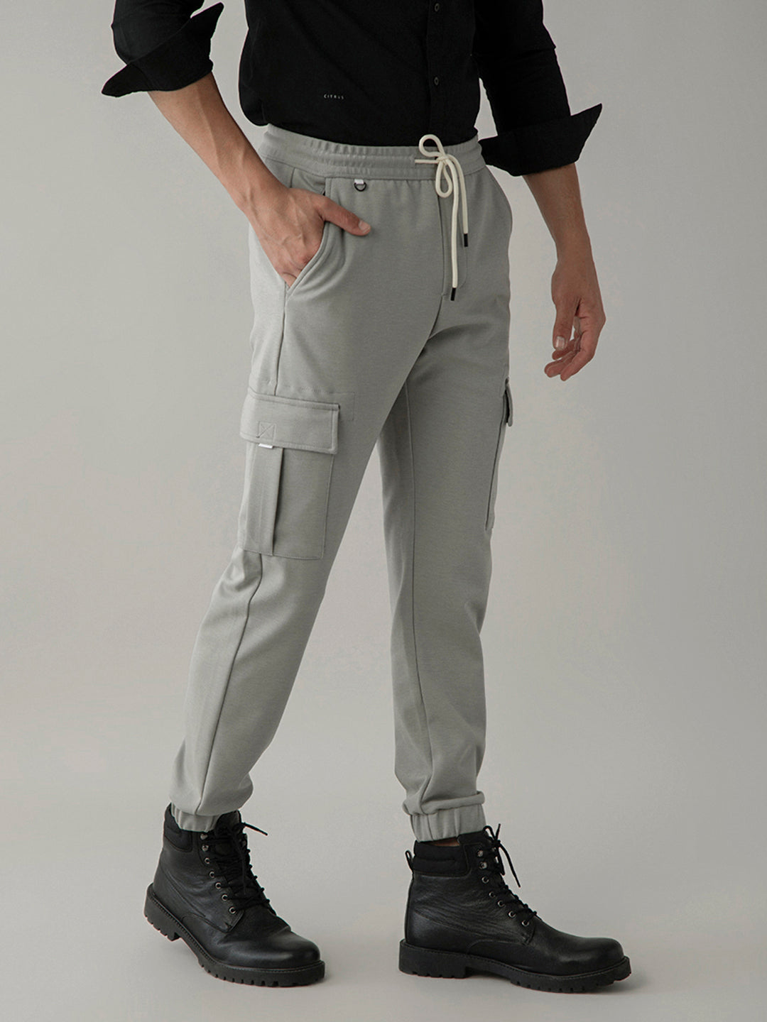 Sage Green Cotton Cargo Pants