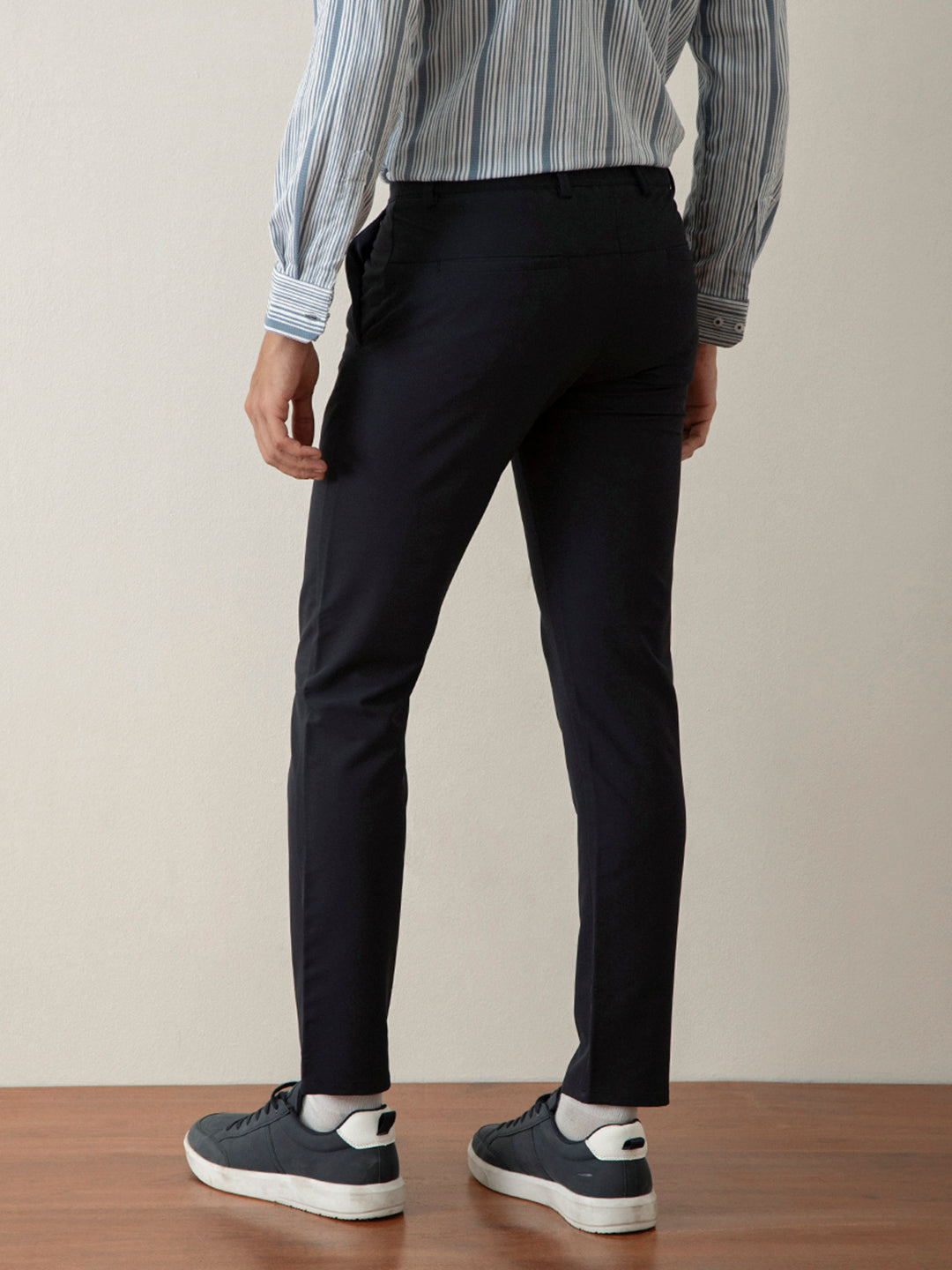 Navy Plain Smart Trouser