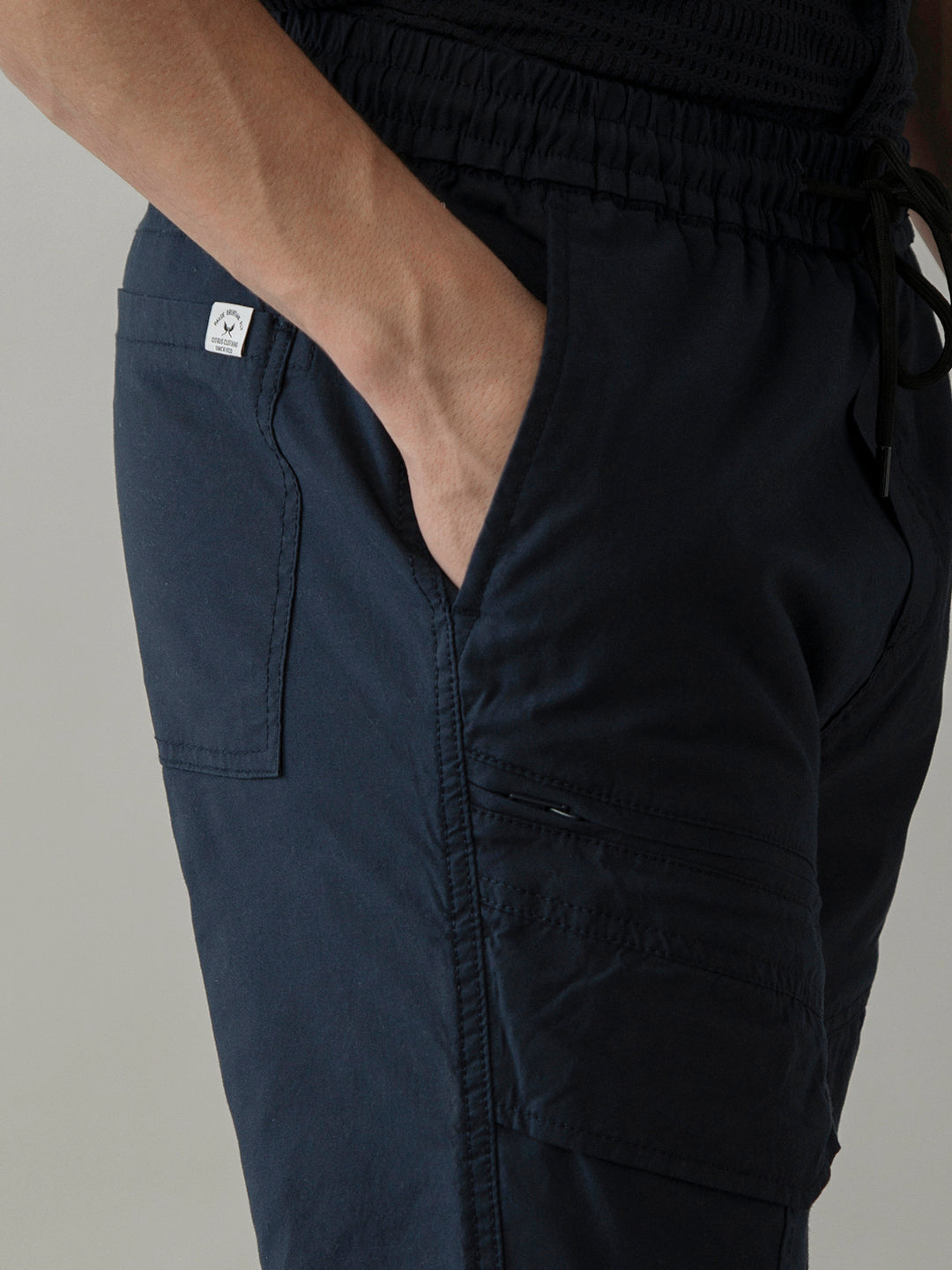 Navy Blue Cotton Lycra Pant