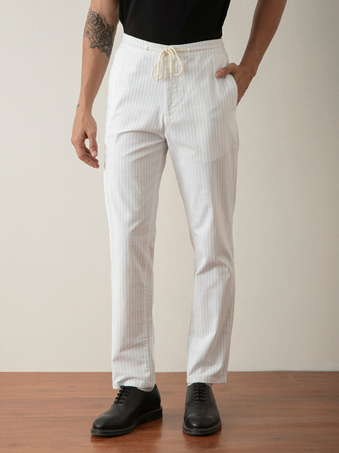 White Stripes Loose Pants