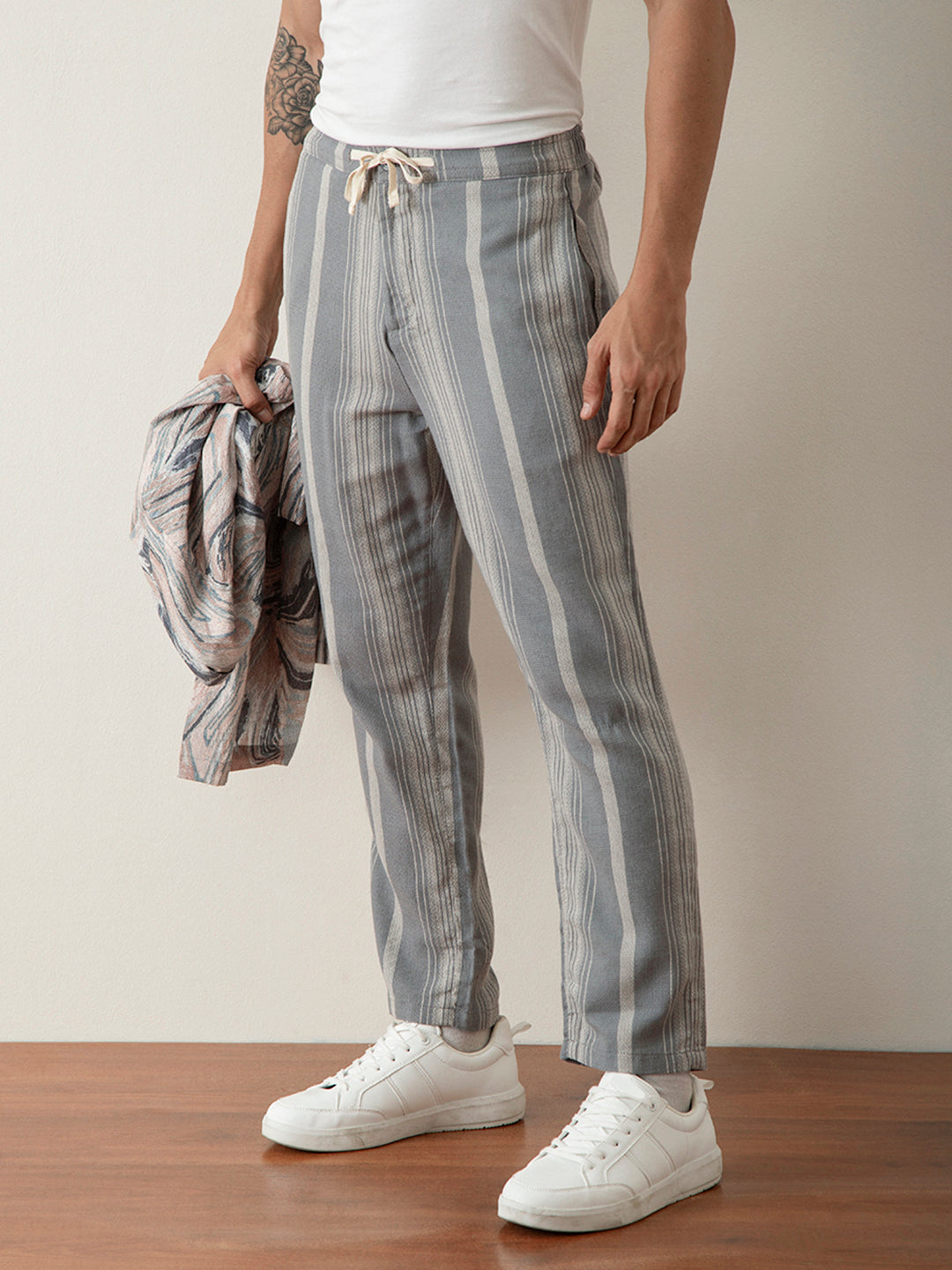 Grey Stripes Pants