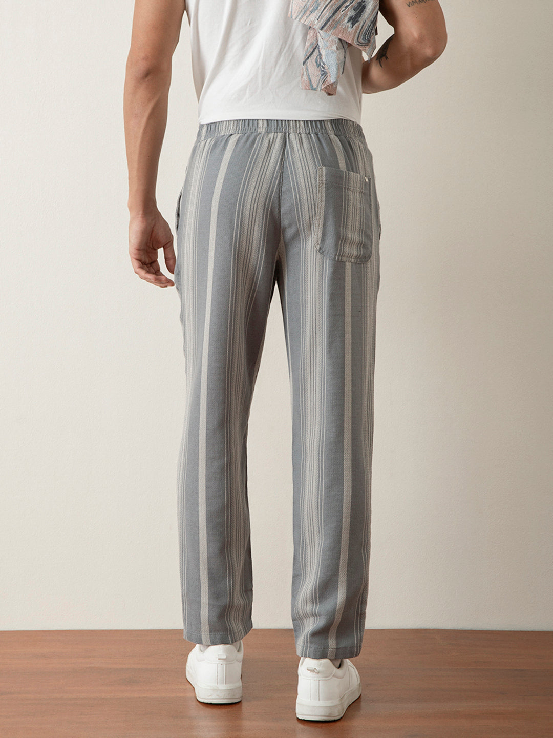 Grey Stripes Pants