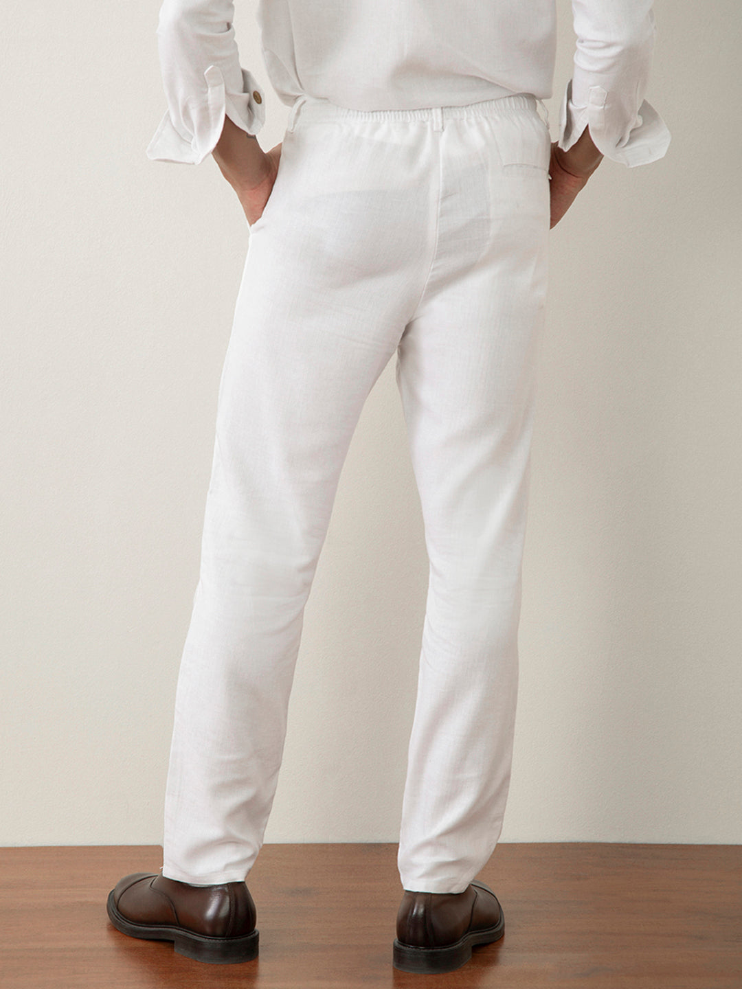 White Cotton Lightweight Pants