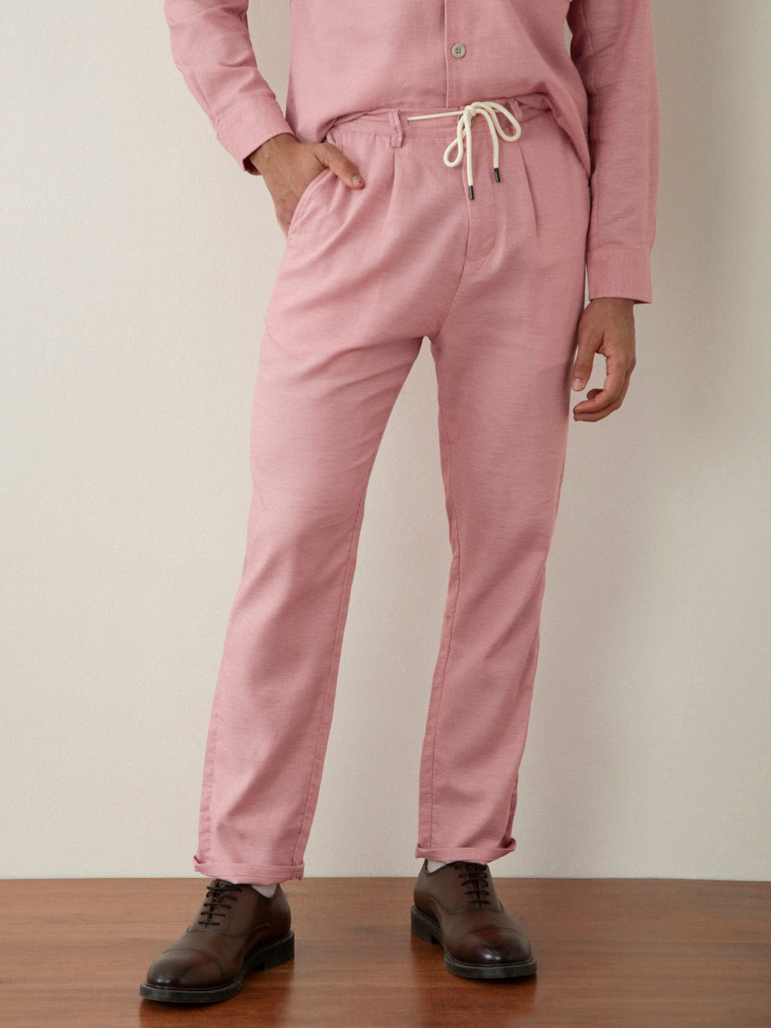 Pink Cotton Lightweight Pants